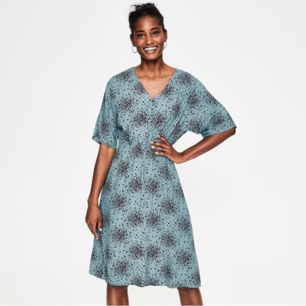 Boden Truro Floral Dress Heritage Blue Floral Burst